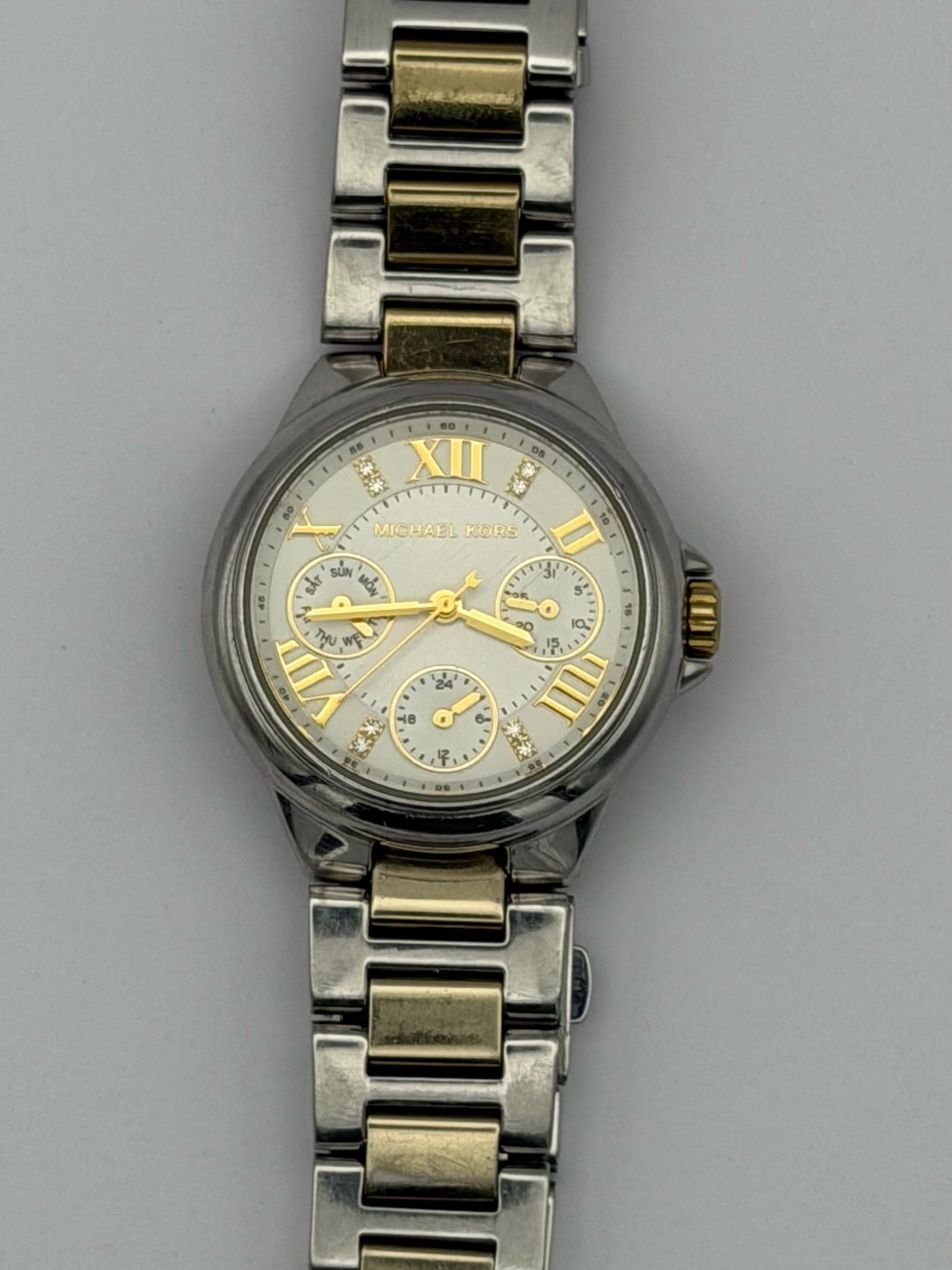 Michael Kor’s Women’s Camille Two Tone Watch (MK-5760), New Battery
